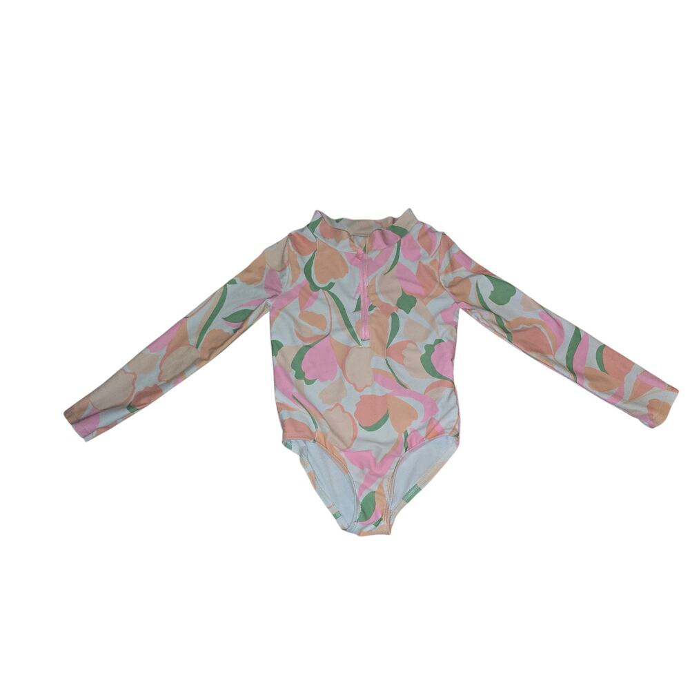 Carter's Girl One Piece Zip- Up Swim Pink Floral 5
